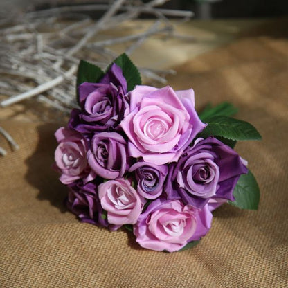 Silk Roses Wedding Bouquet for Bridesmaids Bridal Bouquet White Pink