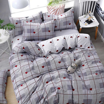 Fashion Bedding Set luxury Pink love Family Set Sheet Duvet Cover  set 2019