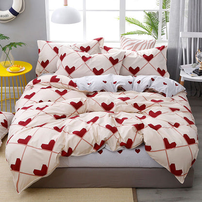 Fashion Bedding Set luxury Pink love Family Set Sheet Duvet Cover  set 2019