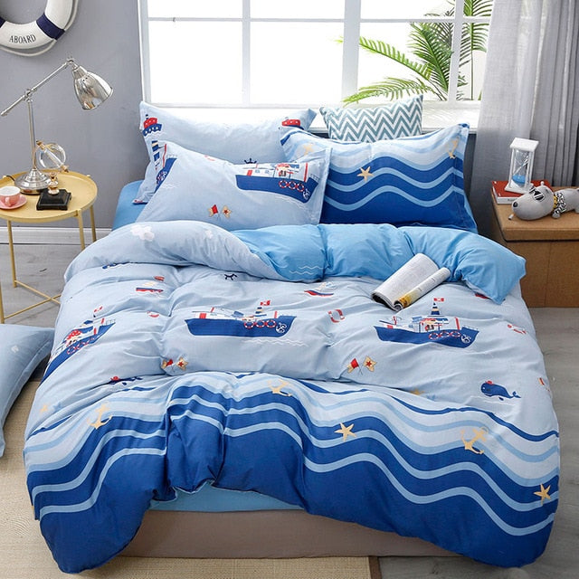 Fashion Bedding Set luxury Pink love Family Set Sheet Duvet Cover  set 2019
