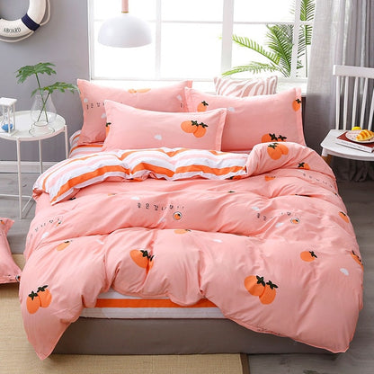 Fashion Bedding Set luxury Pink love Family Set Sheet Duvet Cover  set 2019