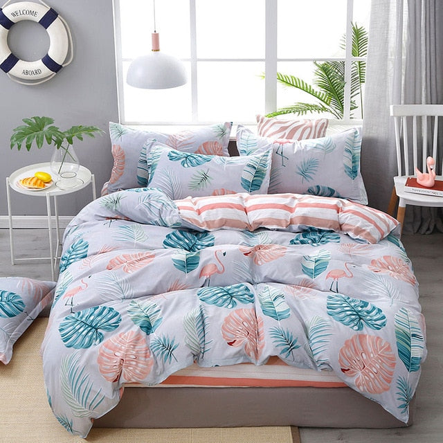 Fashion Bedding Set luxury Pink love Family Set Sheet Duvet Cover  set 2019