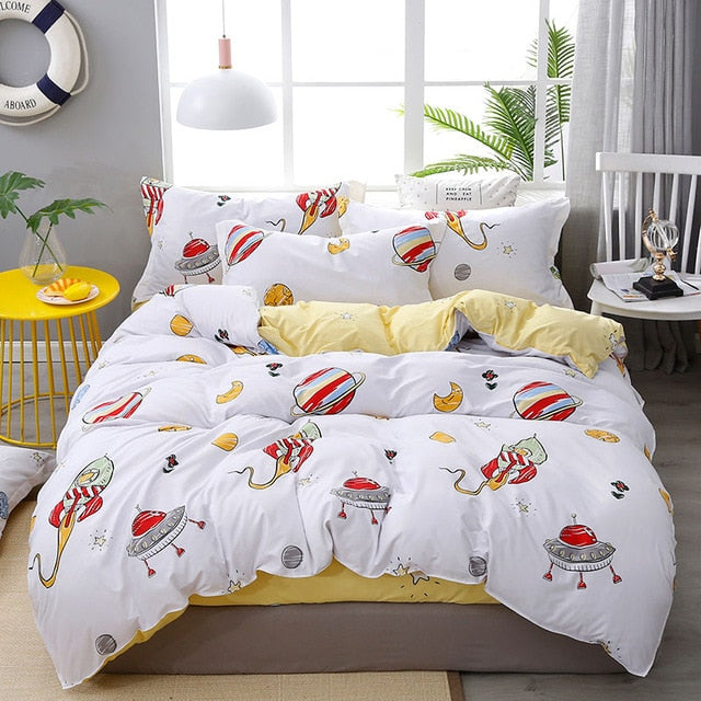 Fashion Bedding Set luxury Pink love Family Set Sheet Duvet Cover  set 2019