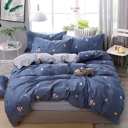 Fashion Bedding Set luxury Pink love Family Set Sheet Duvet Cover  set 2019