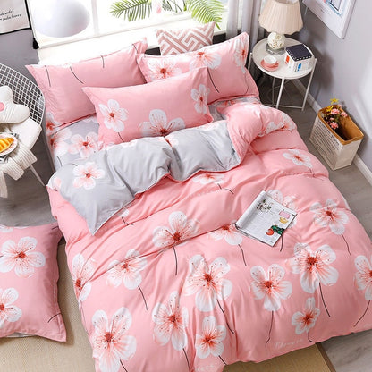 Fashion Bedding Set luxury Pink love Family Set Sheet Duvet Cover  set 2019