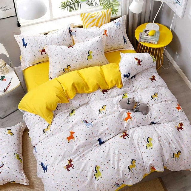 Fashion Bedding Set luxury Pink love Family Set Sheet Duvet Cover  set 2019