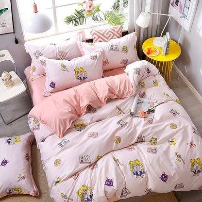 Fashion Bedding Set luxury Pink love Family Set Sheet Duvet Cover  set 2019