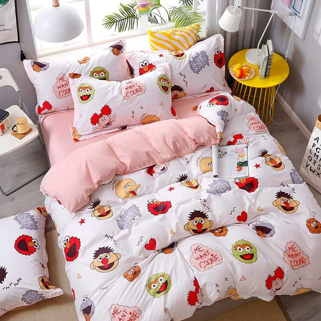 Fashion Bedding Set luxury Pink love Family Set Sheet Duvet Cover  set 2019