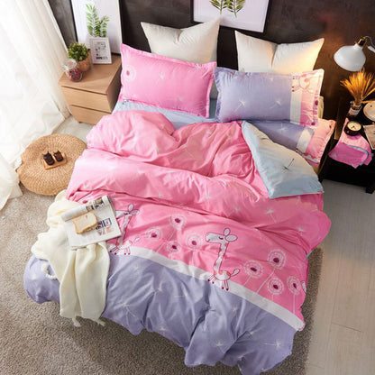 Fashion Bedding Set luxury Pink love Family Set Sheet Duvet Cover  set 2019