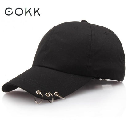 COKK Hip Hop Women's Baseball Cap With Ring Circle Snapback Hats For Men Women