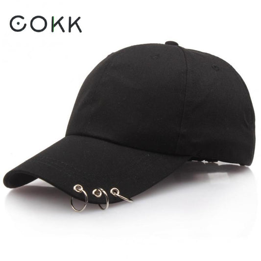 COKK Hip Hop Women&#39;s Baseball Cap With Ring Circle Snapback Hats For Men Women