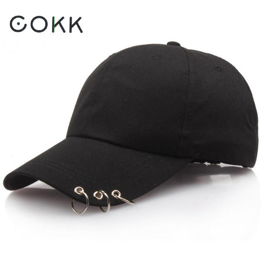 COKK Hip Hop Women's Baseball Cap With Ring Circle Snapback Hats For Men Women