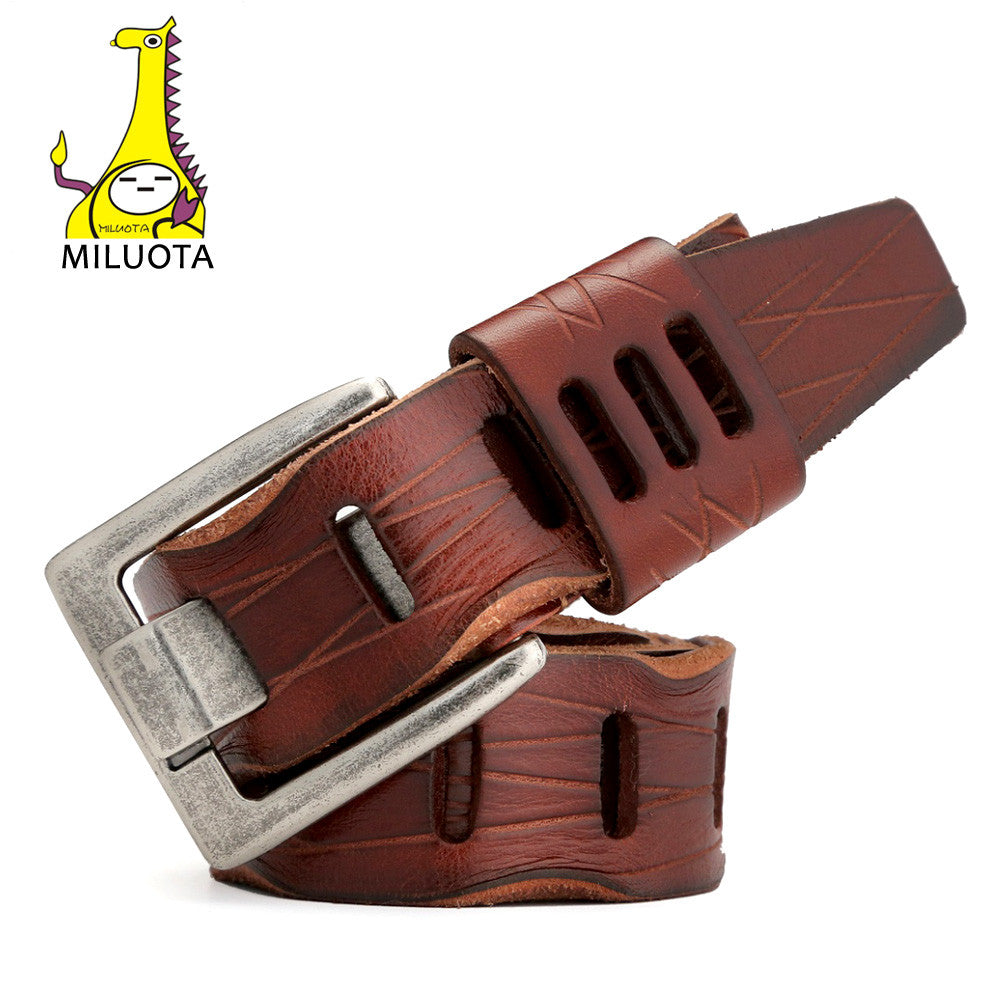 [MILUOTA] 2016 Mens Belts Luxury Fashion 100% Cowhide Genuine Leather Belt Man