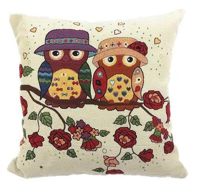 18'' Hot Sale Cotton Linen Owl Bird Throw Pillow Case OW172 - Shopy Max