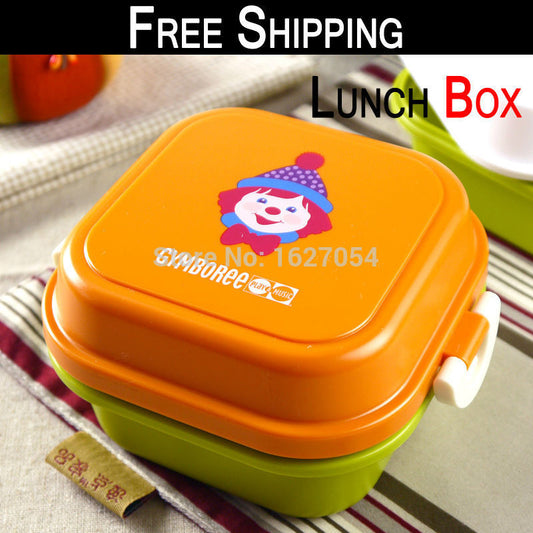 Portable small Carton Lunch Box set For Men & Women Kids double layer - Shopy Max