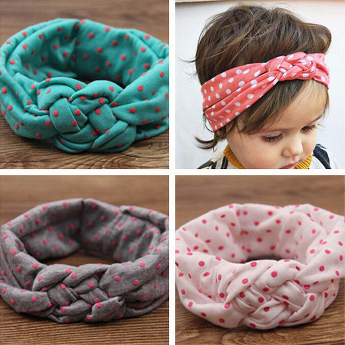 1 pieces Baby Printing Knot Hair Band Baby Girls Headband Ribbon Elasticity - Shopy Max
