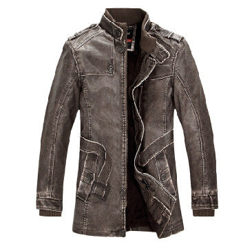 Slim Warm Mens Leather Jacket