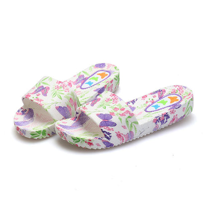 Anti-Sliding Ventilation Florals Shoes Color Candy Home Slippers Woman Sandals