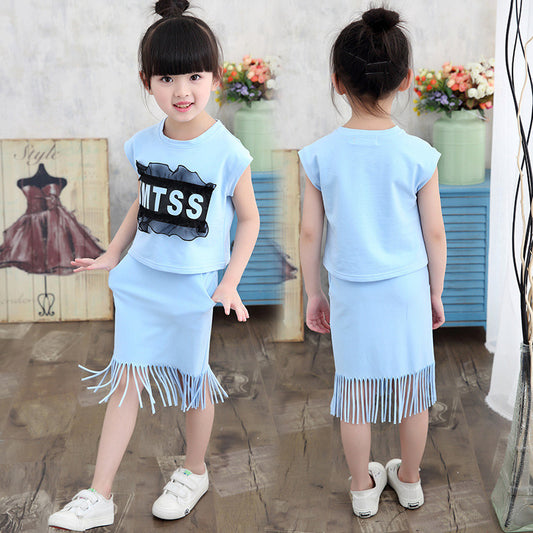 New Arrival Girl Summer Cotton Clothing Set Kids Cartoon Two Pieces Sets Short