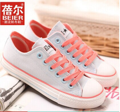 Free shipping  2014 summer high quality  low canvas shoes breathable casual flat-bottomed single women's sneakers