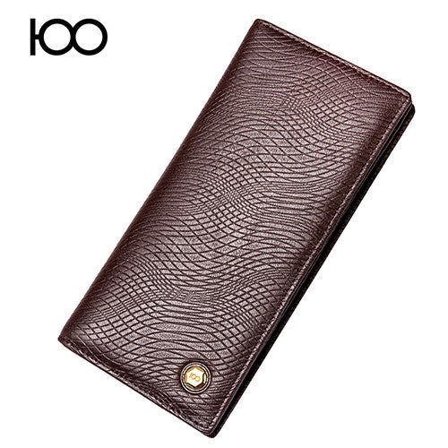 New Luxury Brand 100% Top Genuine Cowhide Leather High Quality Men Long Wallet Coin Purse Vintage Designer
