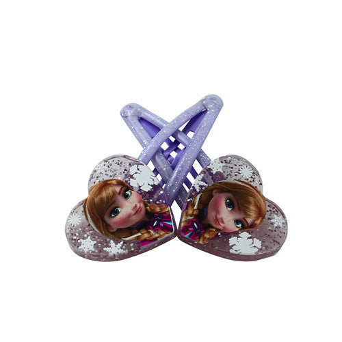 1 pair 5cm Elsa Anna Heart-shaped clip Headwear Female Girls babys Hair Accessory - Shopy Max