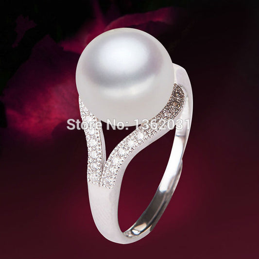 Wholesale 100% Natural White Pearl Ring Charm Women - Shopy Max