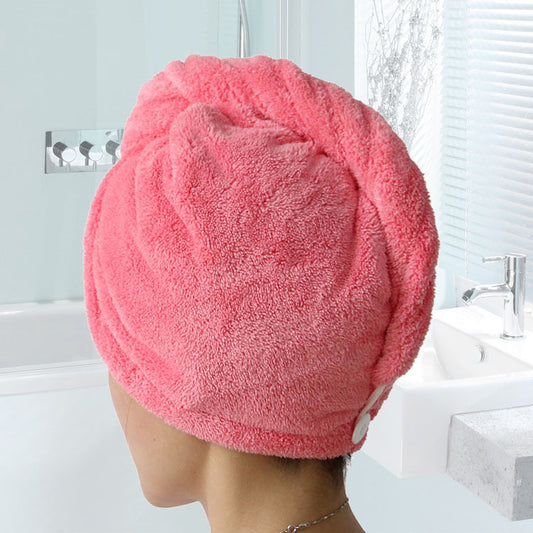Towels Bathroom  Hair Towel 1pc Womens Girls Magic Hair Drying Hat Cap Salon Towels Quick Dry Bath Microfiber Fabric - Shopy Max