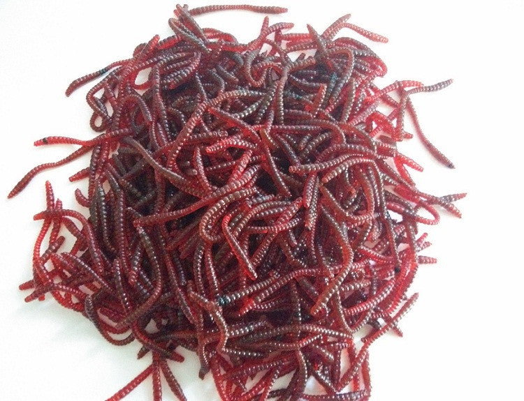 100pcs 6cm/0.5g smelly Earthworm Soft lure Red worms soft bait carp fishing lure artificial bait Soft fishing lure - Shopy Max