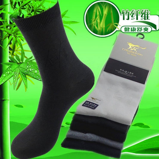5Pairs lot Men's Soft Absorbent Casual Bamboo Fiber Classic Business Brand Thin