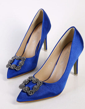 New ladies shoes Women flats shoes High Quality Manolos Wedding Shoes Jeweled Rhinestone Satin Silk Flat Shoes