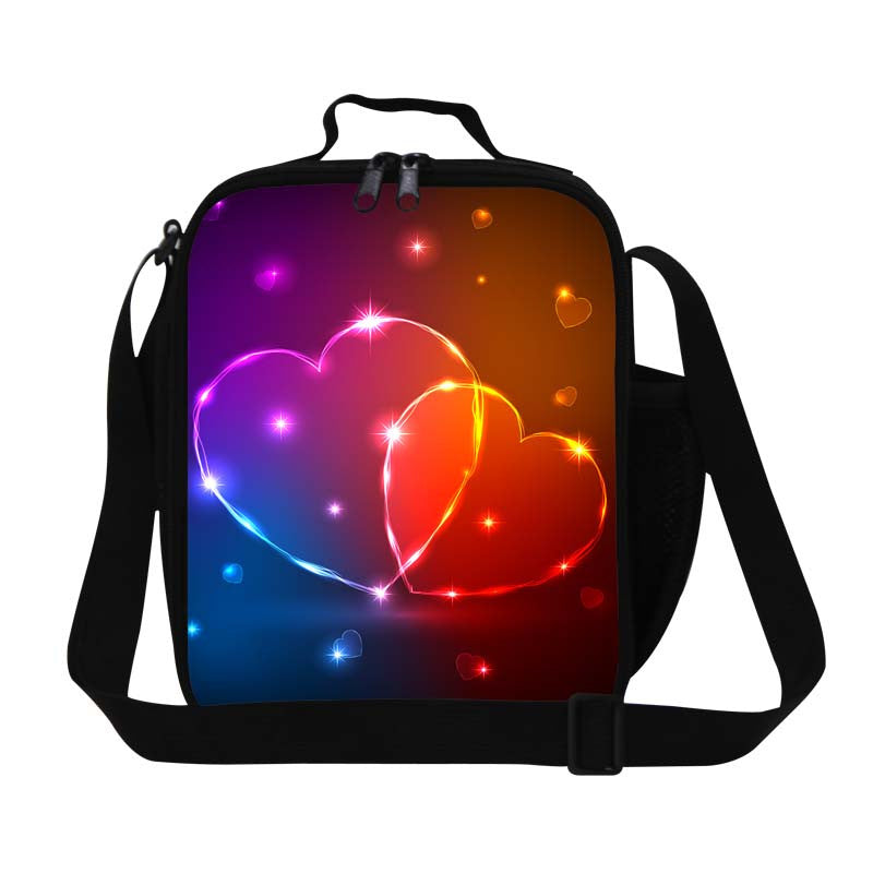 New Pink Heart Print Lancheira Kids Lunch Bags Insulated Lunch Box For School