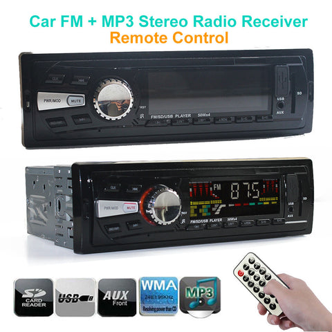 NEW Car 1 DIN In Dash FM and MP3 Stereo Radio Receiver Aux USB Port SD Card Slot