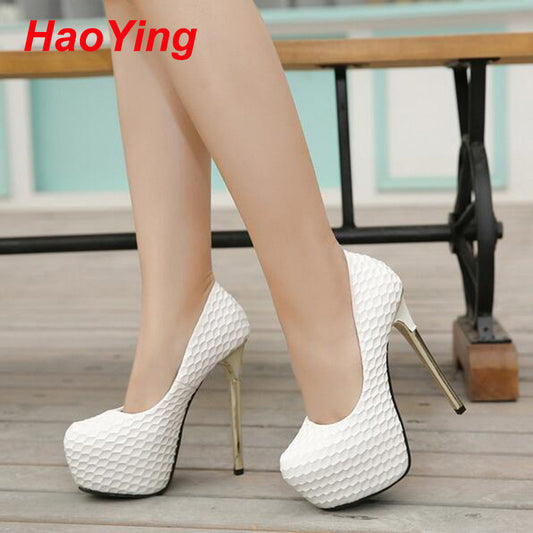 nude pumps party shoes for  women high heels shoes platform heels sapatos femininos white pumps wedding shoes pumps black D377 - Shopy Max