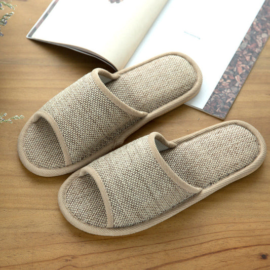 New Brand Couples Flax Slippers Home Indoor Antiskid Men And Women 2016 Spring Slippers Natural Flax Bottom Home Slippers