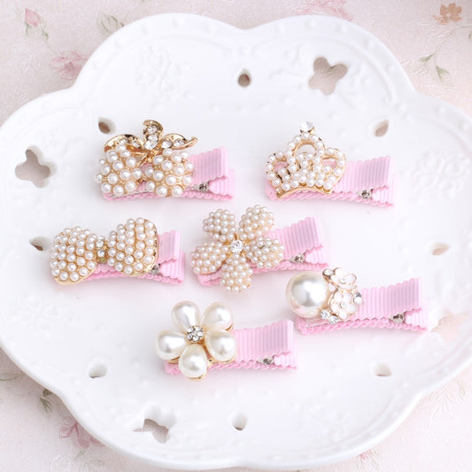 1PC  New Baby Hair Clips Crown Pearls Hairpins Children Hair Accessories Protect Well - Shopy Max