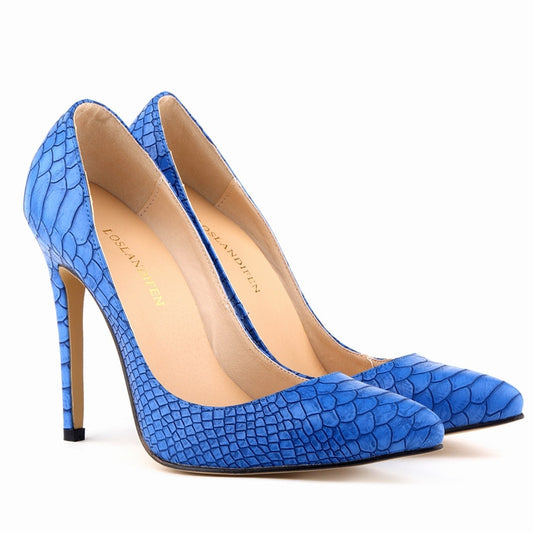 Classic Sexy Pointed Toe High Heels Women Pumps Shoes Crocodile Spring Brand Wedding Pumps Big Size 35-42