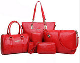 6 Bags Crocodile Pattern Women Bag Stone Women Handbag Pu Leather Shoulder