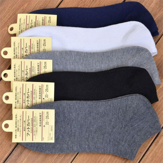Fashion Solid Color Mens Socks Classical Slippers Socks For gentleman Mens - Shopy Max