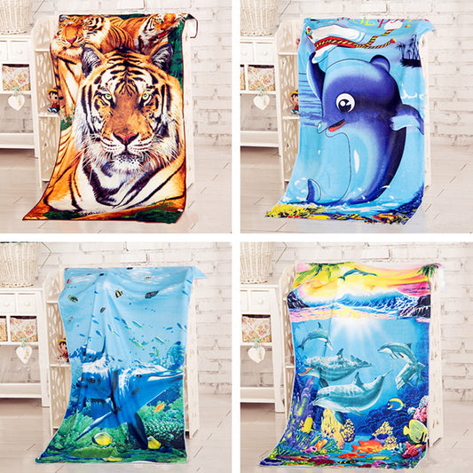 70x140cm Lovely Cartoon Pattern Dacron Soft Bath Swim Beach Towel - Shopy Max