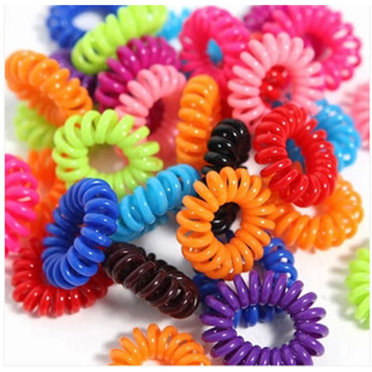 10pcs Candy Color Telephone Cord kids Girl's Hair Ties Head band Hair Strap Elastic Hair Bands Hair Accessories - Shopy Max