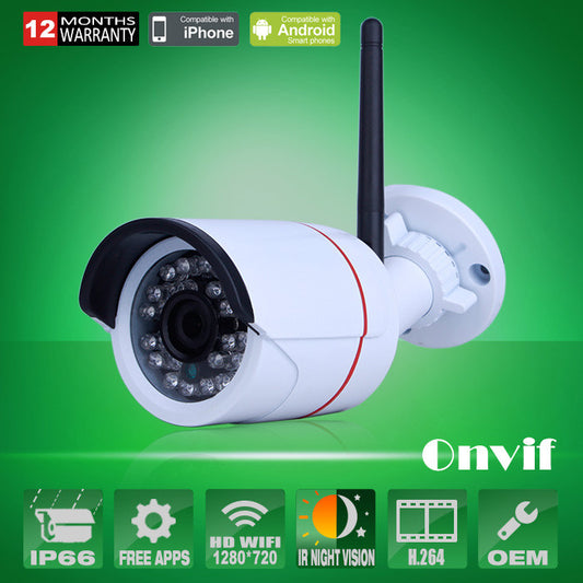 Mini H.264 ONVIF HD 720P 1.0 Megapixel Network WIFI IP Wireless Camera Outdoor Waterproof