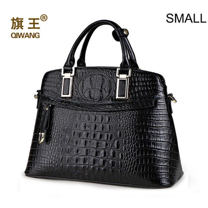 Qiwang Classic Crocodile Women Bag Big Brand Luxury Elegant Top-handle Bags Fashion - Shopy Max