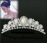 Elegant Imitation Pearl Rhinestone inlay Bridal Crown Tiara
