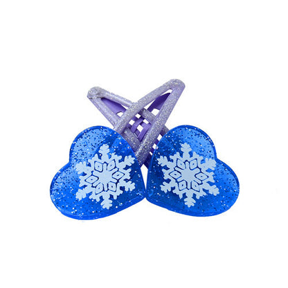 1 pair 5cm Elsa Anna Heart-shaped clip Headwear Female Girls babys Hair Accessory - Shopy Max
