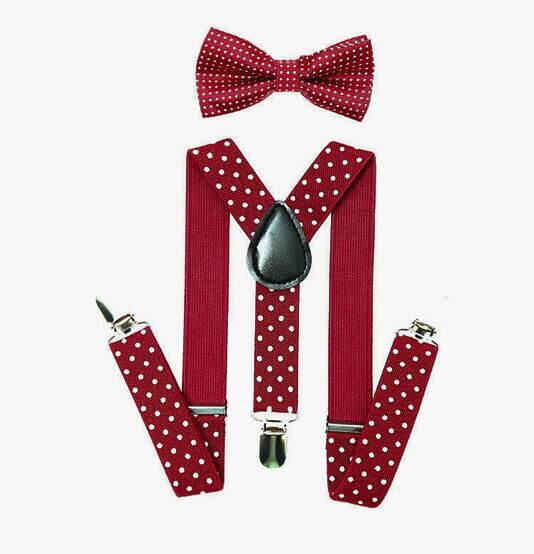 1Set Children Suspenders Bow tie Bow Tie Ties Adjustable Boys Girls Kid 3 Clip-on Y Back Elastic Braces Suspenders