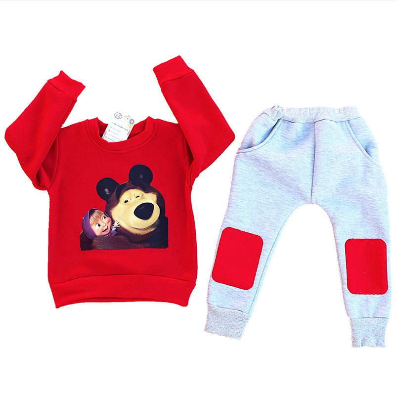 Olike Brand autumn winter boy set masha Children Tracksuit kids clothing suit boys and girls - Shopy Max