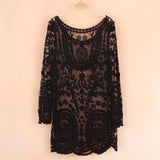 Commemorative Bell Sleeve Dress Casual femininos Crochet Floral Lace embroidery dresses