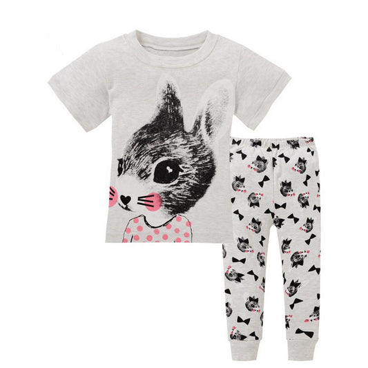 children clothing set summer cotton girls and boys children's pajamas