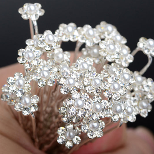 40PCS Bridal Crystal Pearl Flower Hair Pins Bridesmaid Wedding Jewelry Hair Clips U Pick Tiara